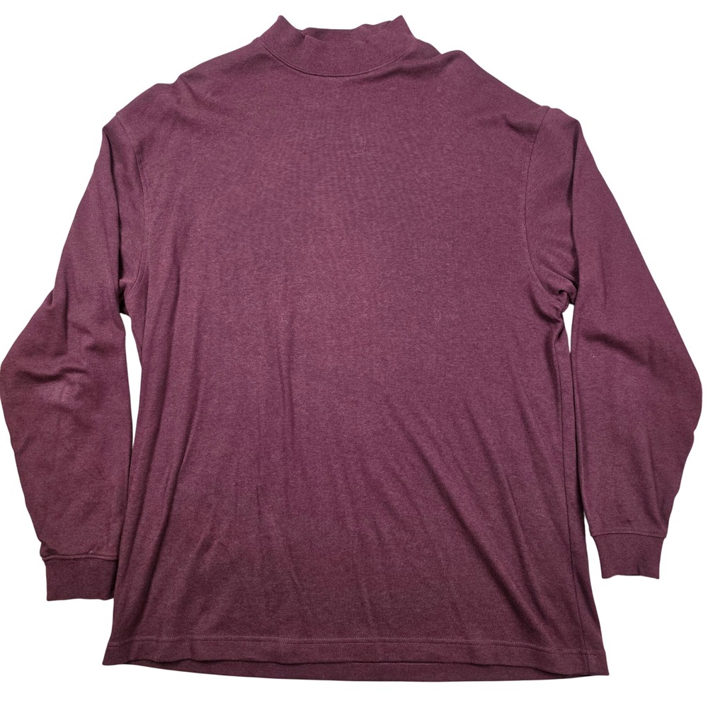 Pendleton Men's Mock Neck Long Sleeve Shirt Burgundy Heather‎ XL